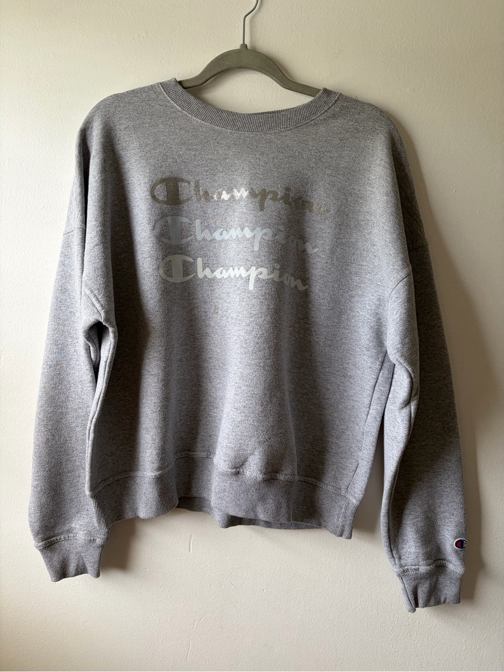 Champion Women’s Gray Crewneck Sweatshirt Size L